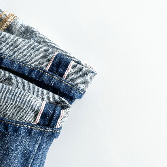 1969 GAP Mens Selvedge Jeans Slim Sashiko Patchwork Distressed Destroyed Size 31 - Picture 4 of 14